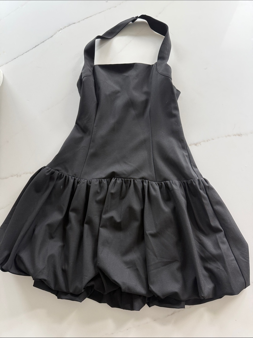 Sunday Best Black Halter Bubble Skirt Dress